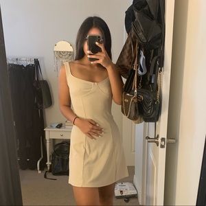 ZARA Nude Ribbed Mini Dress - Size S - NWT